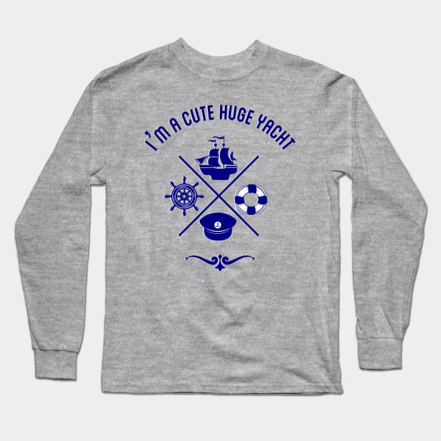 Cute Yacht Long Sleeve T-Shirt by JasonLloyd